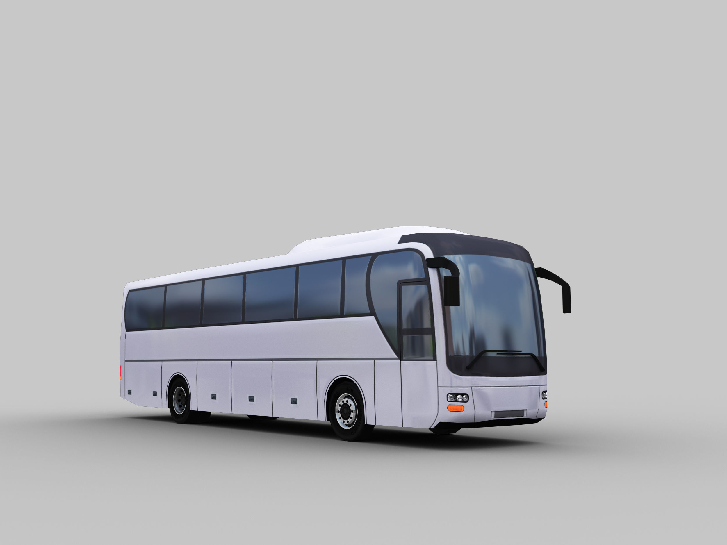 Low Poly Coach Bus Low-poly 3D model_2