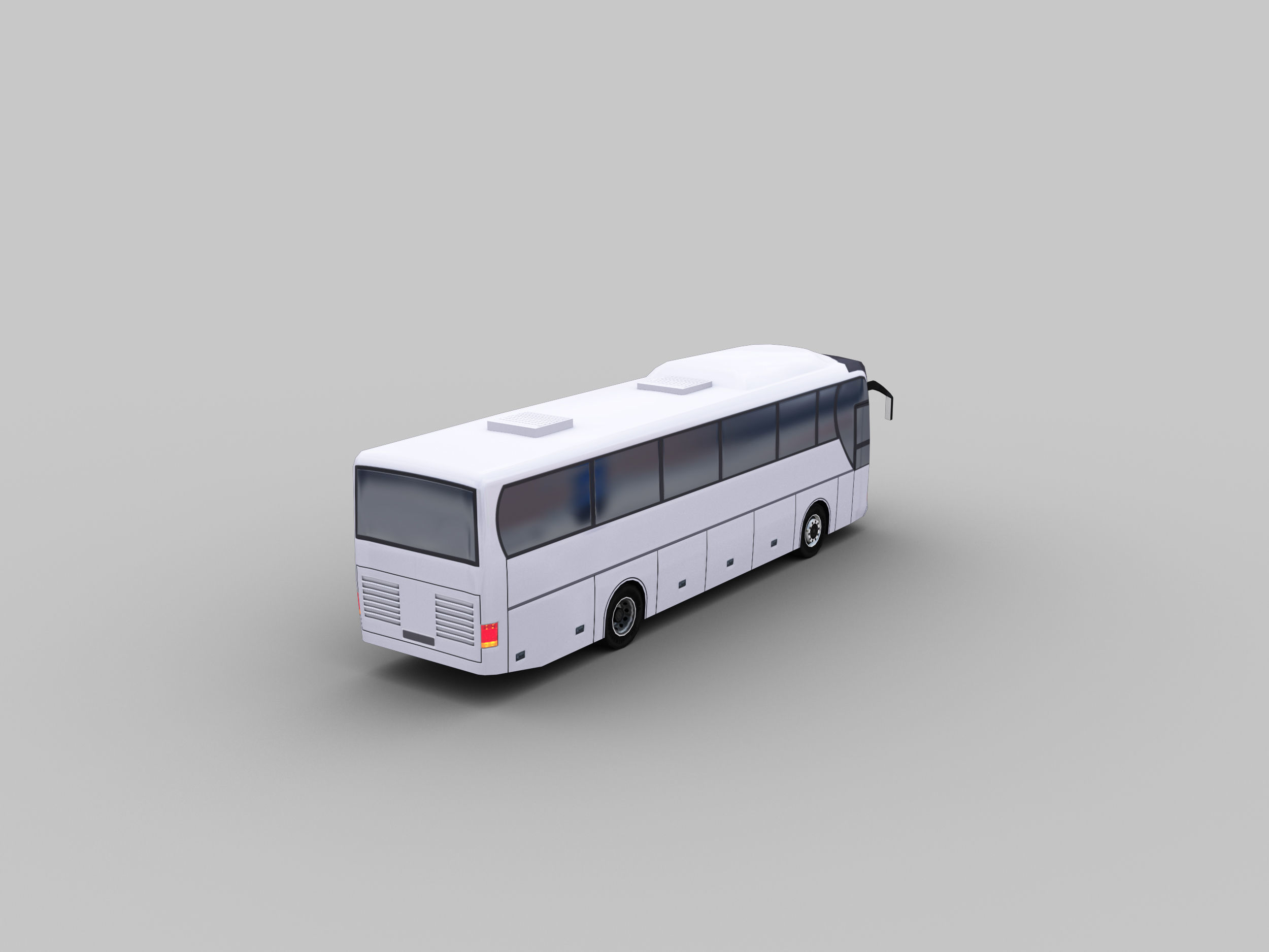 Low Poly Coach Bus Low-poly 3D model_4