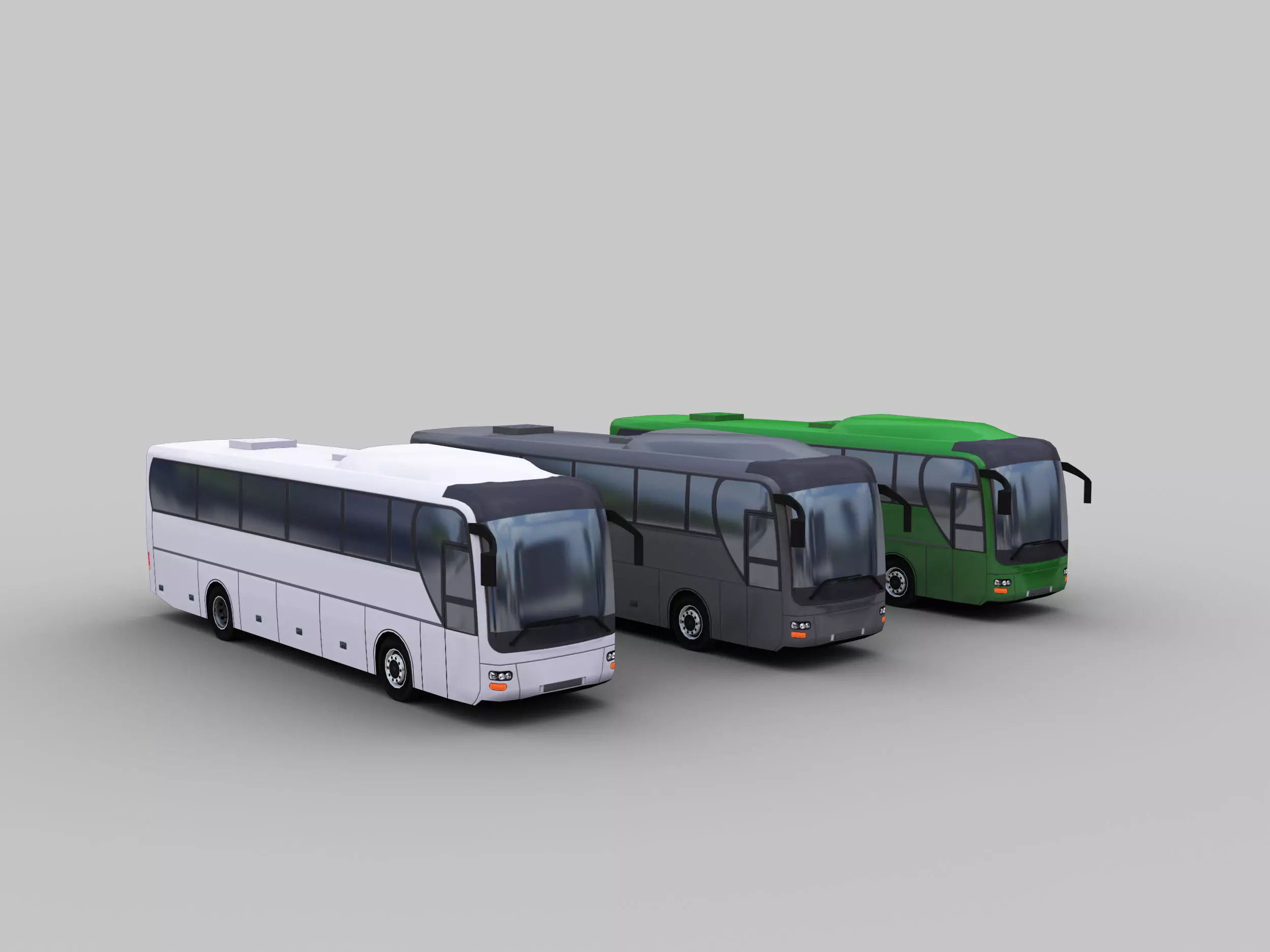 Low Poly Coach Bus Low-poly 3D model_0