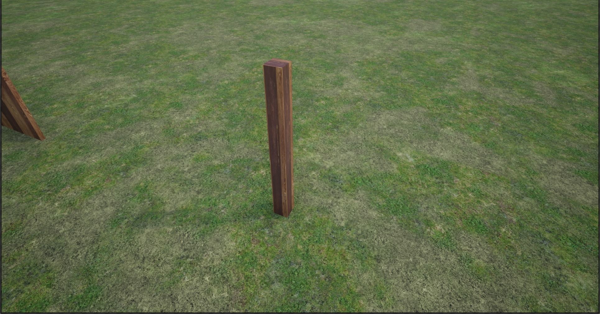 Lowpoly Modular Plank Fence Low-poly 3D model_17