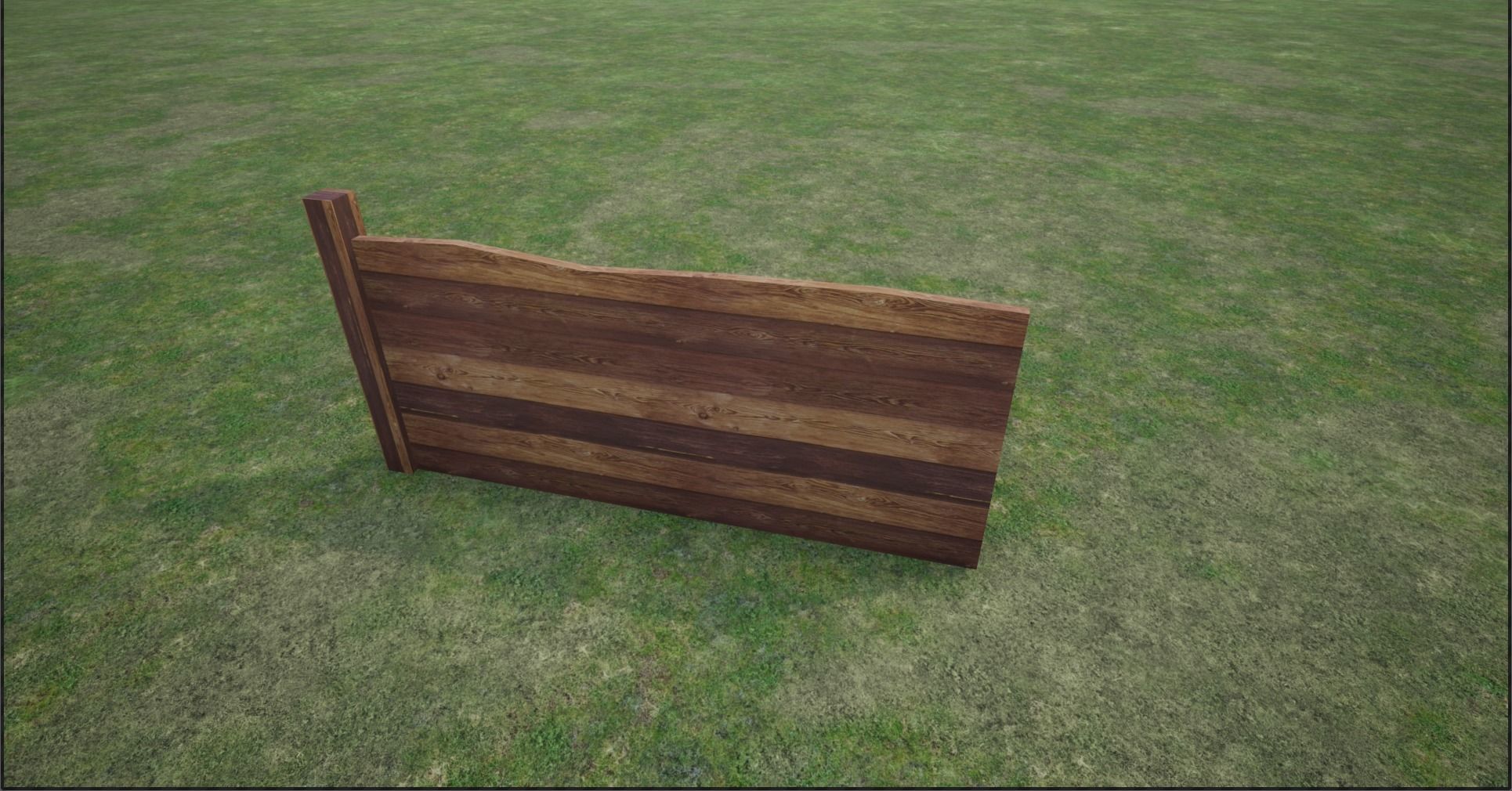 Lowpoly Modular Plank Fence Low-poly 3D model_11