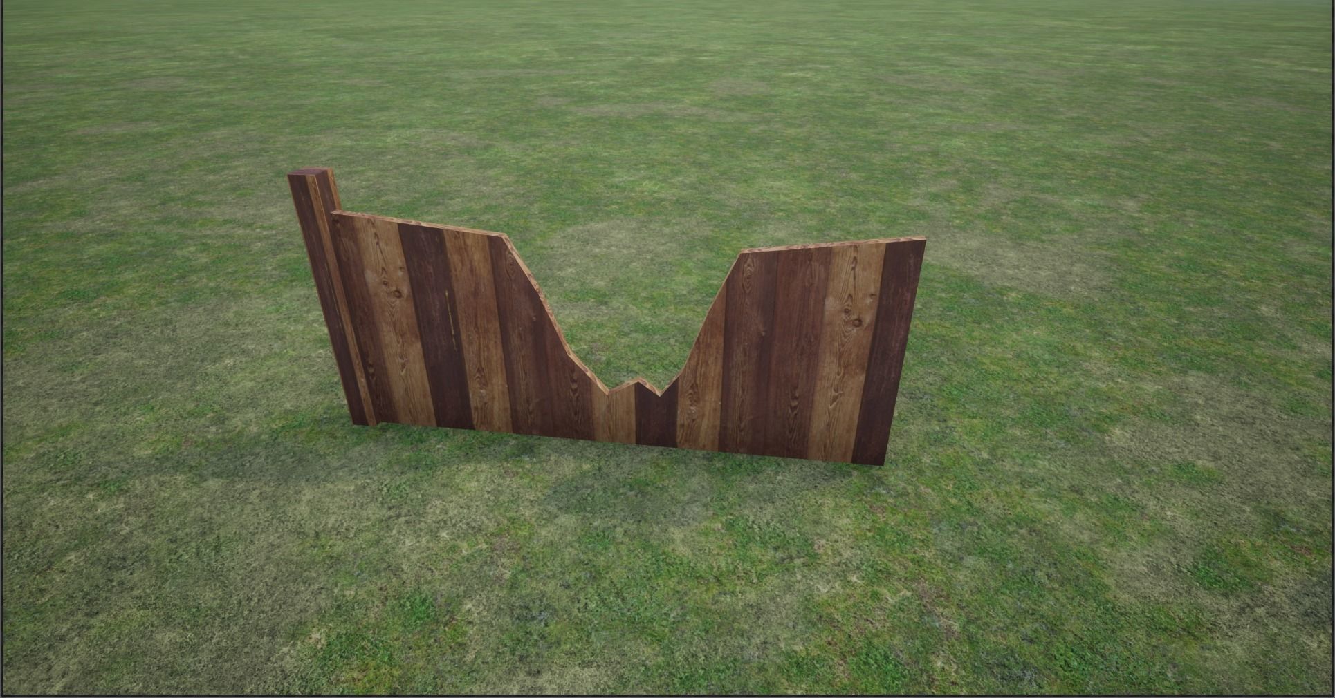 Lowpoly Modular Plank Fence Low-poly 3D model_14