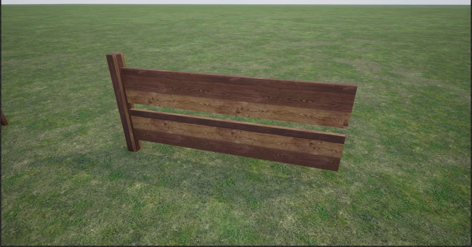 Lowpoly Modular Plank Fence Low-poly 3D model_10