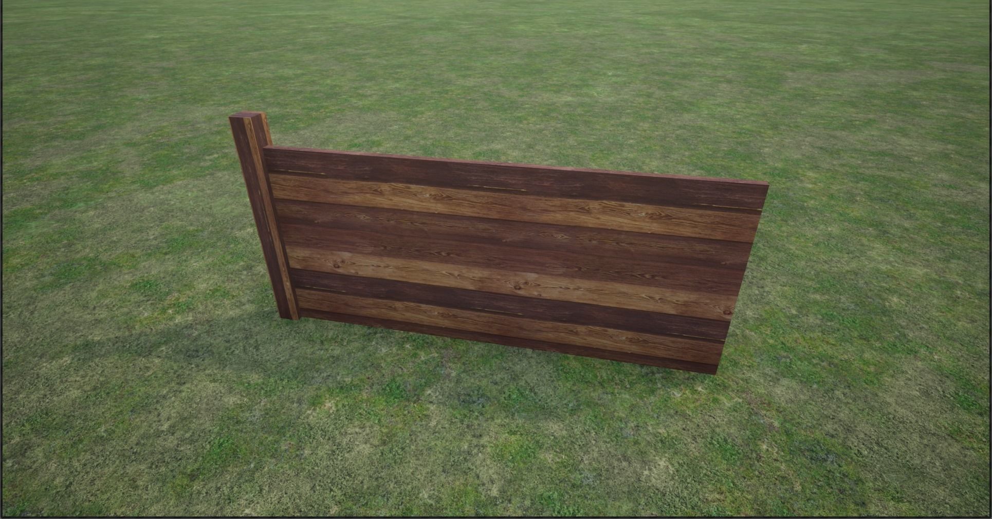 Lowpoly Modular Plank Fence Low-poly 3D model_13