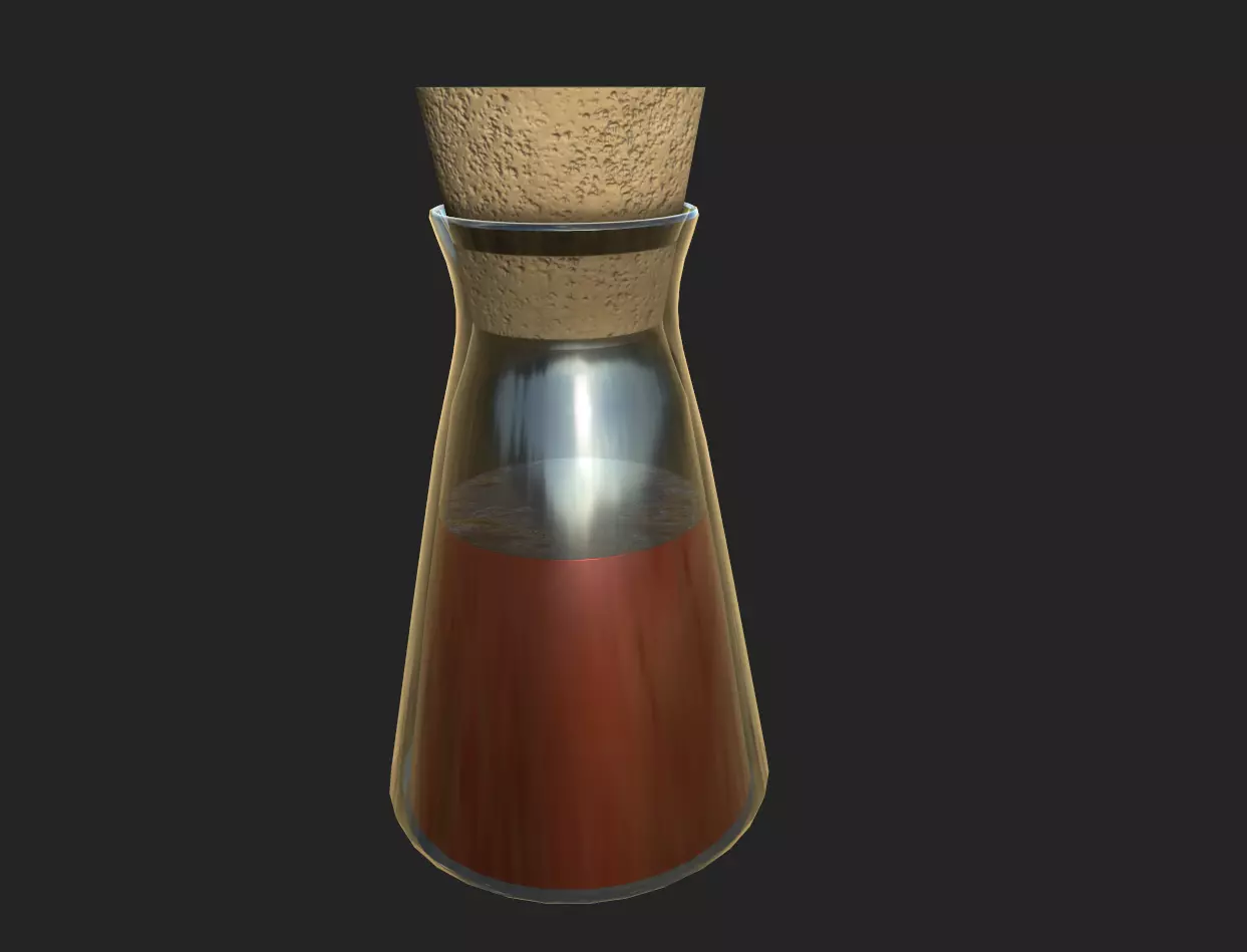 Potion Bottle Low-poly 3D model_0