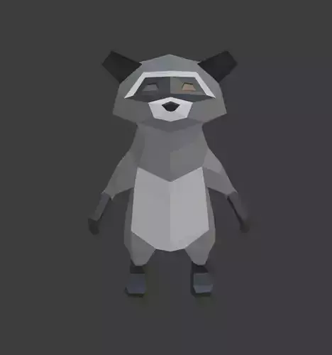 Low Poly Raccoon Free low-poly 3D model