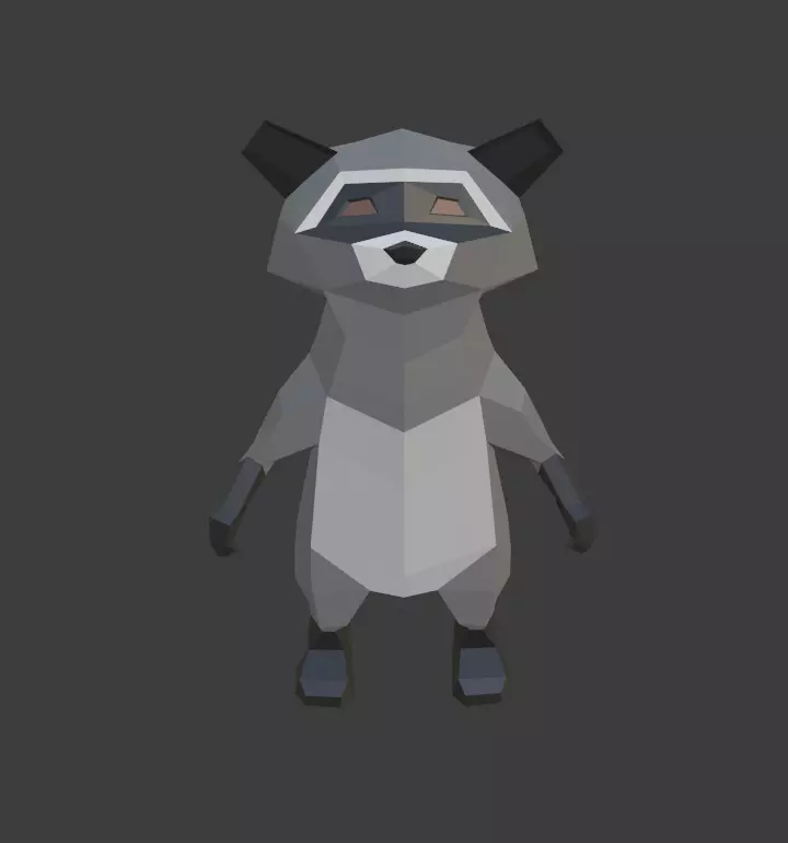 Low Poly Raccoon Free low-poly 3D model_0