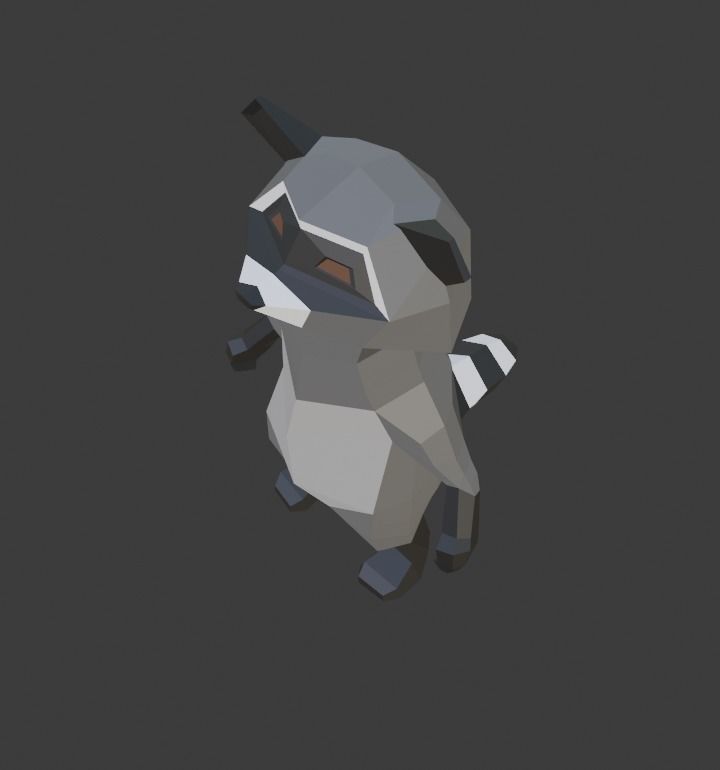 Low Poly Raccoon Free low-poly 3D model_3