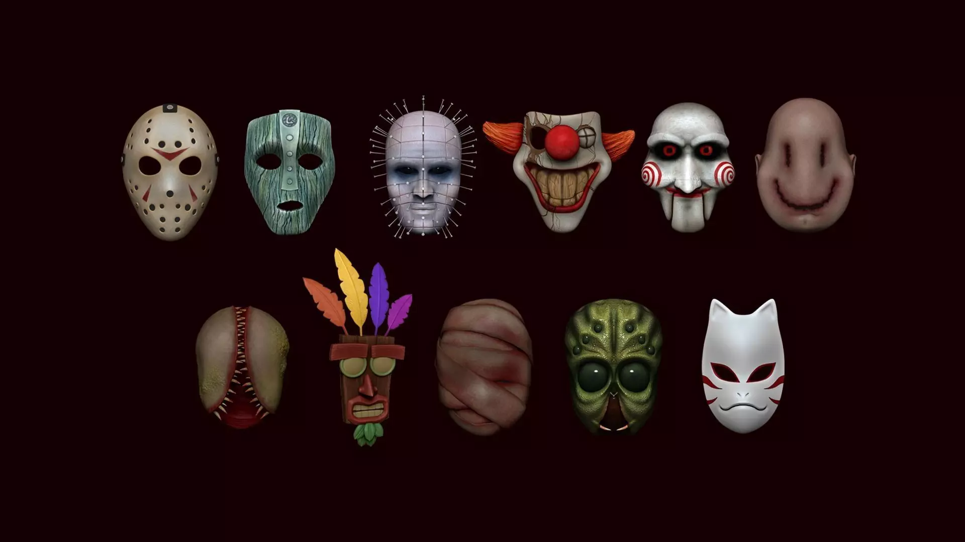 11 Hallowen Masks Pack - Character Costume - PBR 3D Model Collection_0