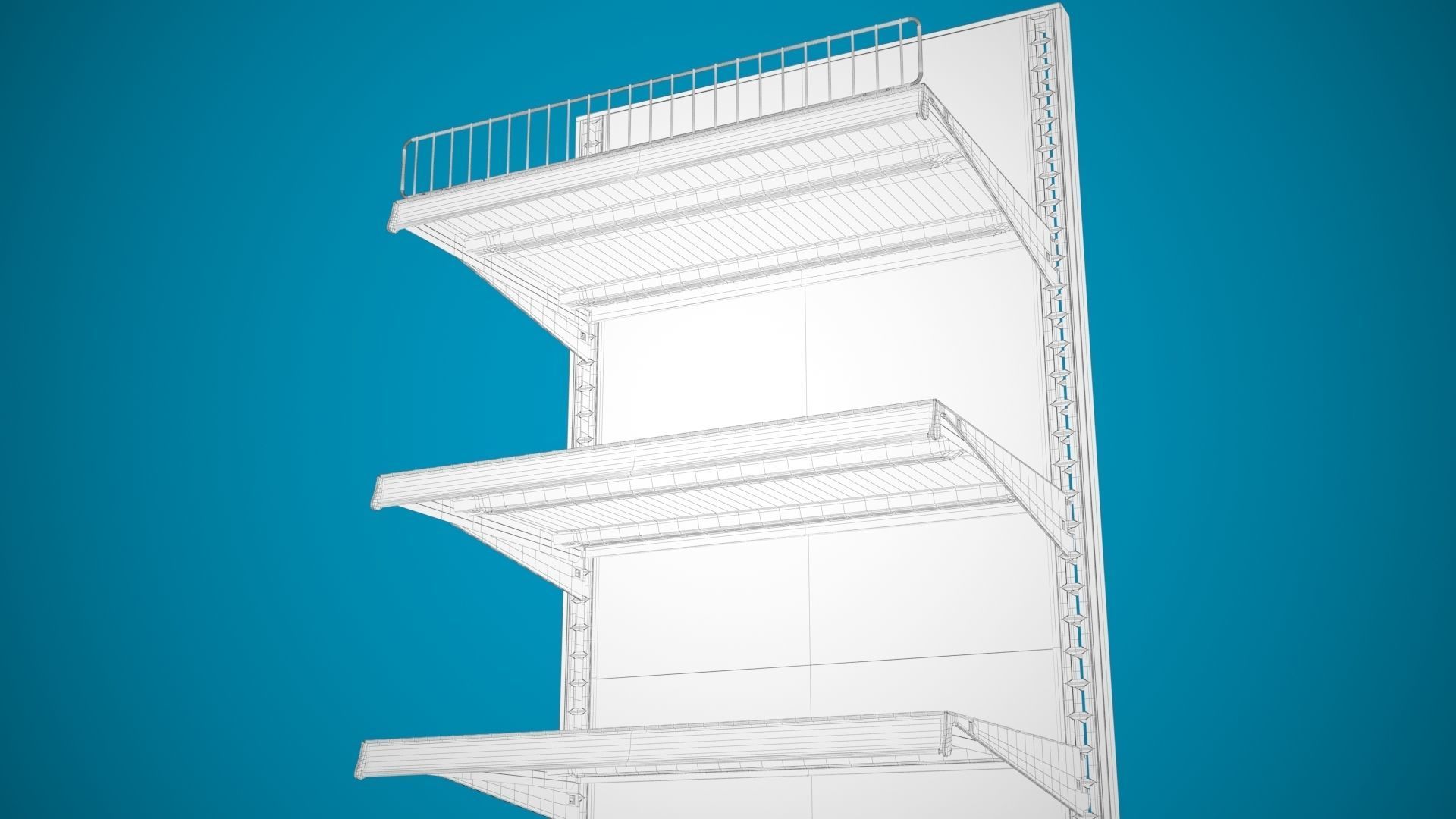 Store Shelf C End Cap 3D model_7