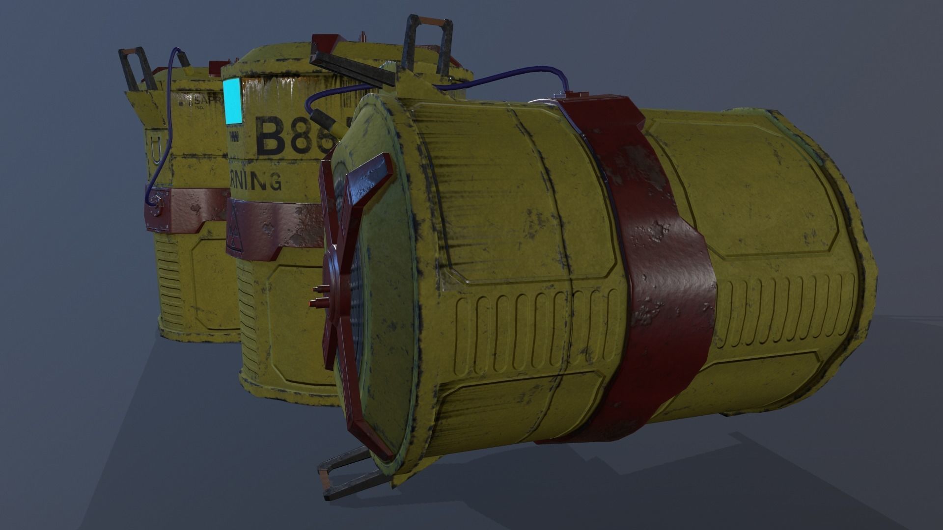 Sci-Fi Barrel  Low-poly 3D model_4