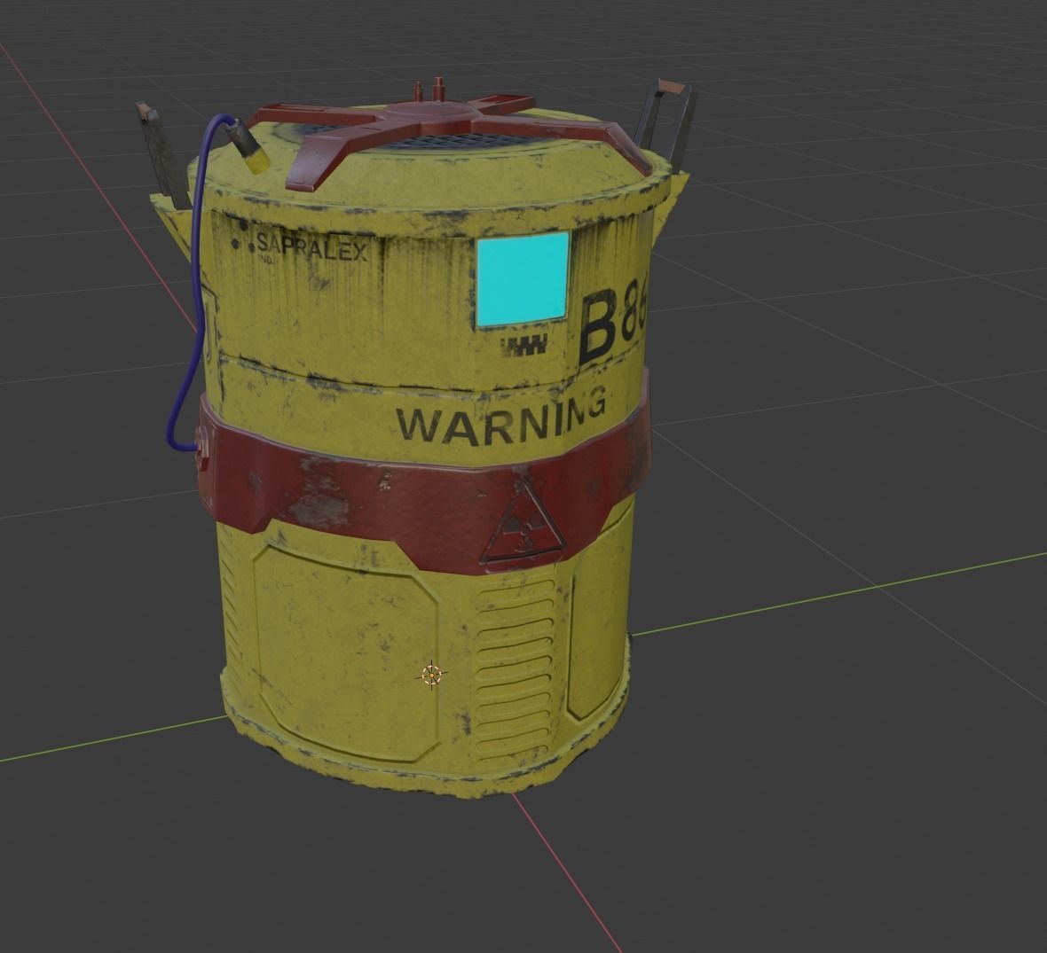 Sci-Fi Barrel  Low-poly 3D model_7