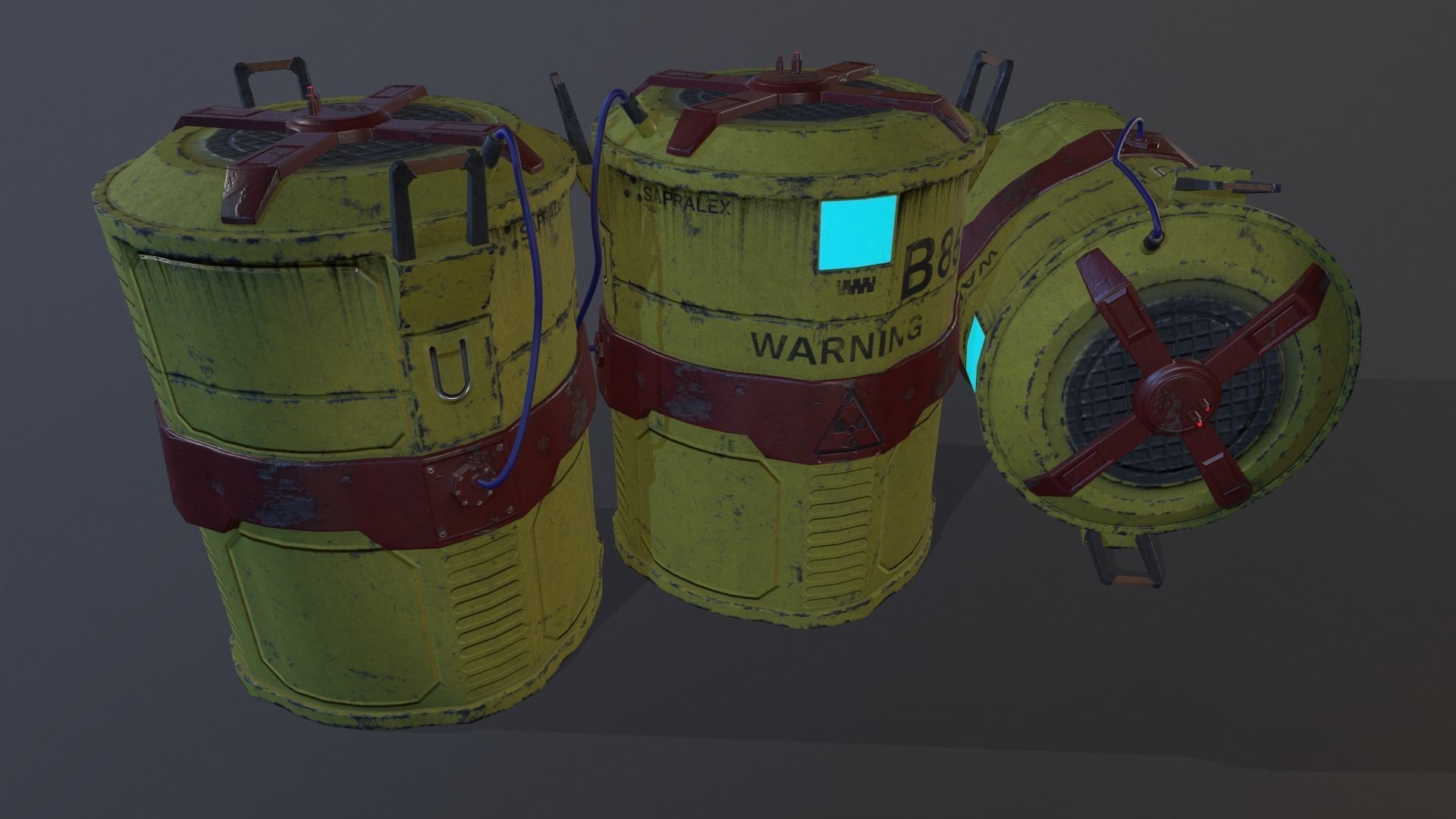 Sci-Fi Barrel  Low-poly 3D model_3