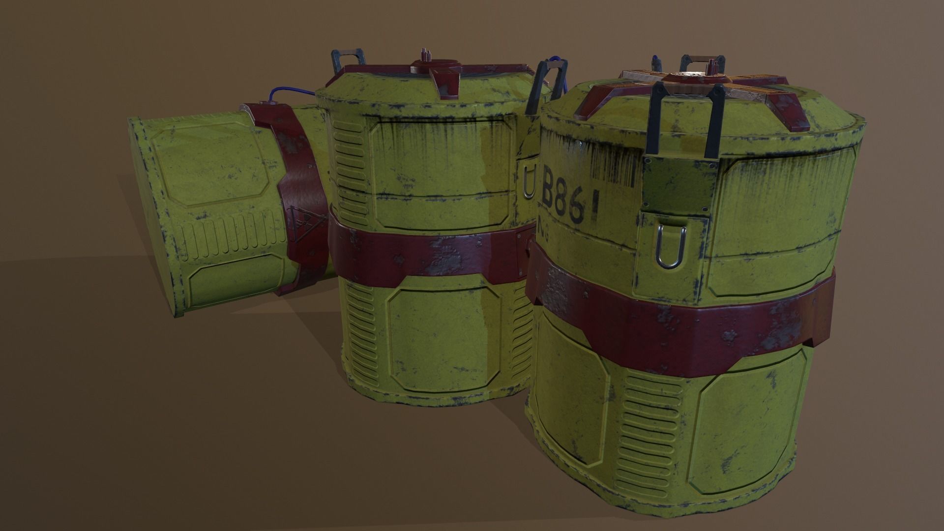 Sci-Fi Barrel  Low-poly 3D model_5