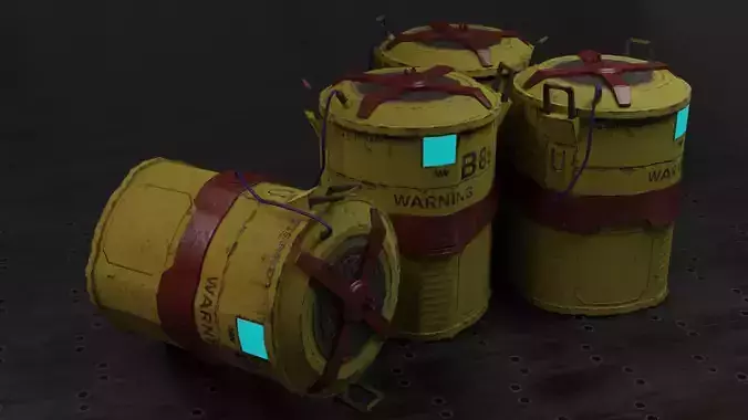 Sci-Fi Barrel  Low-poly 3D model