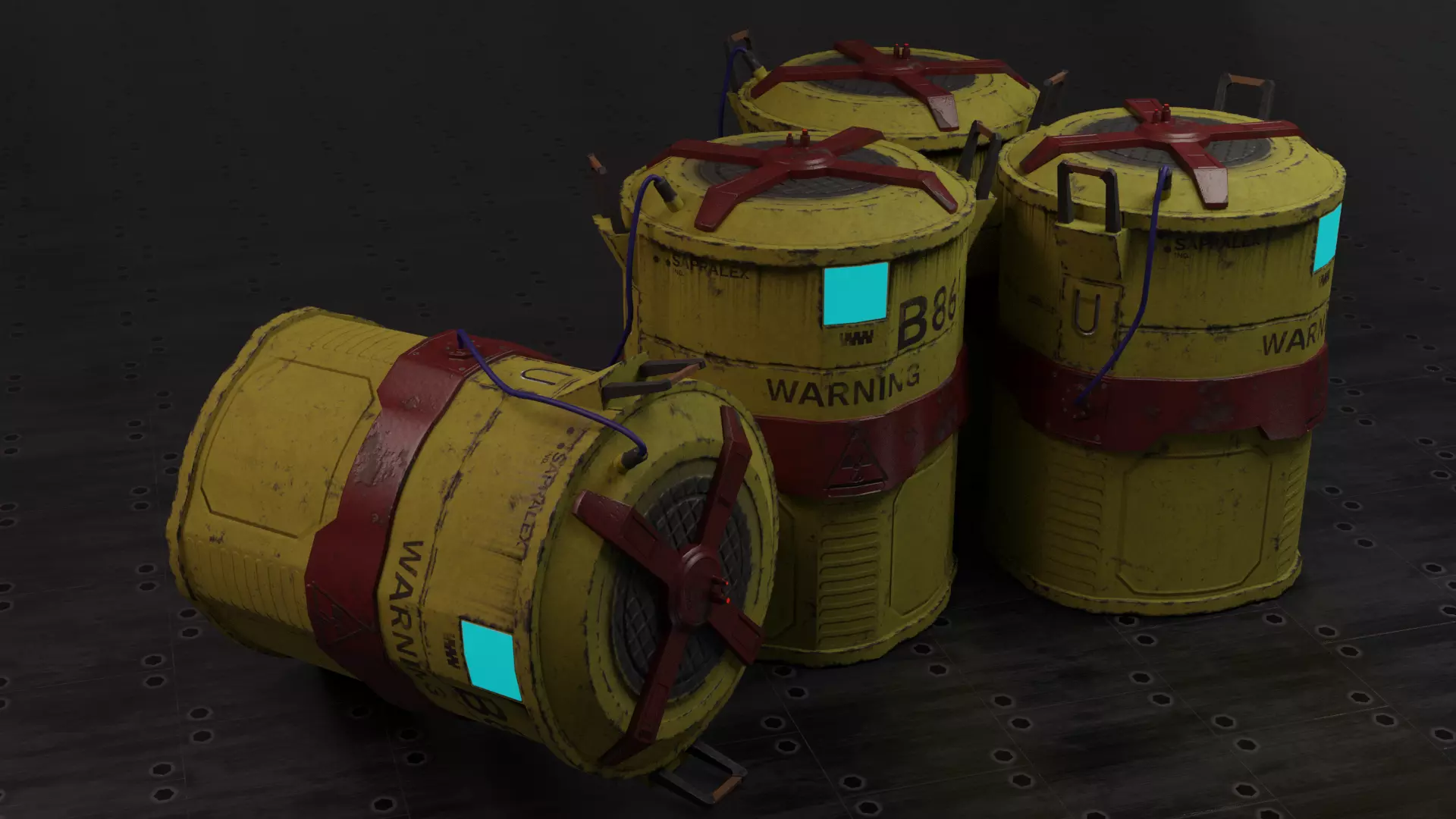 Sci-Fi Barrel  Low-poly 3D model_0