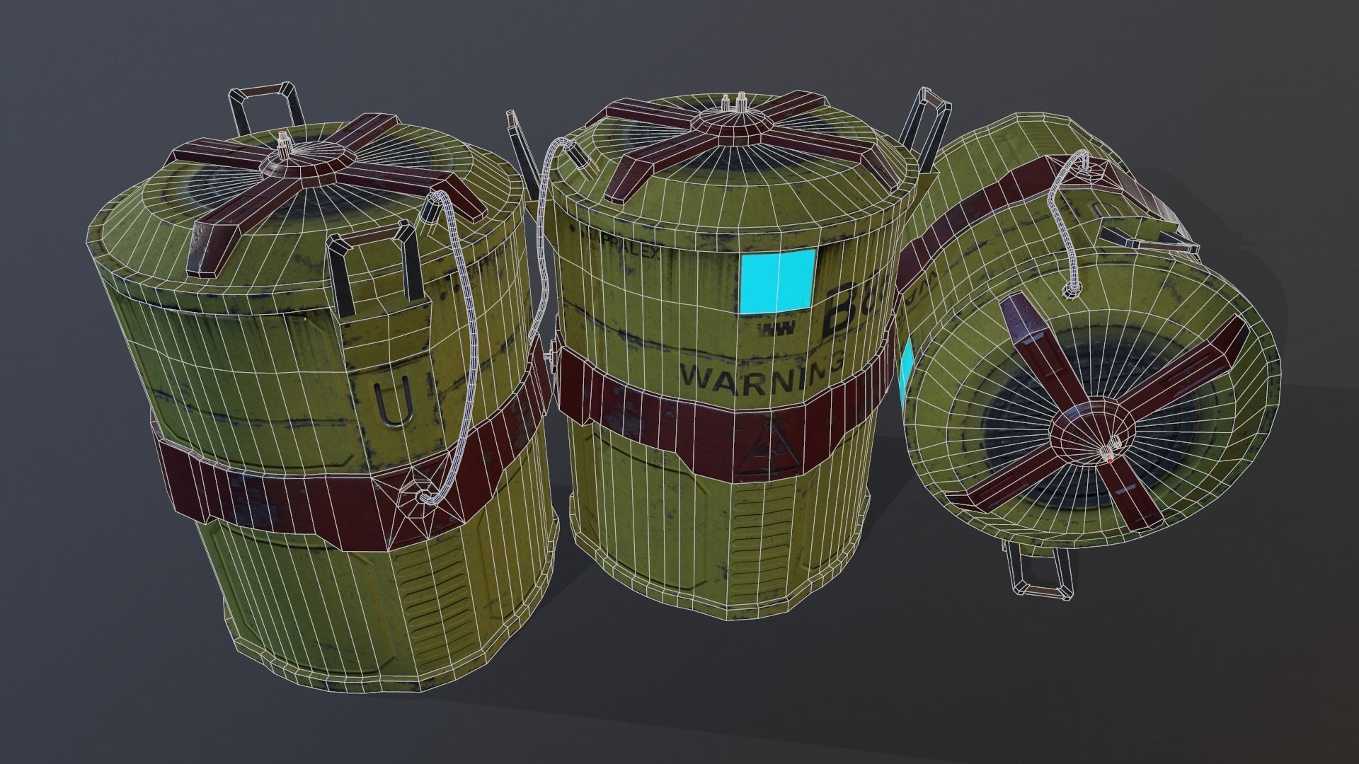Sci-Fi Barrel  Low-poly 3D model_8