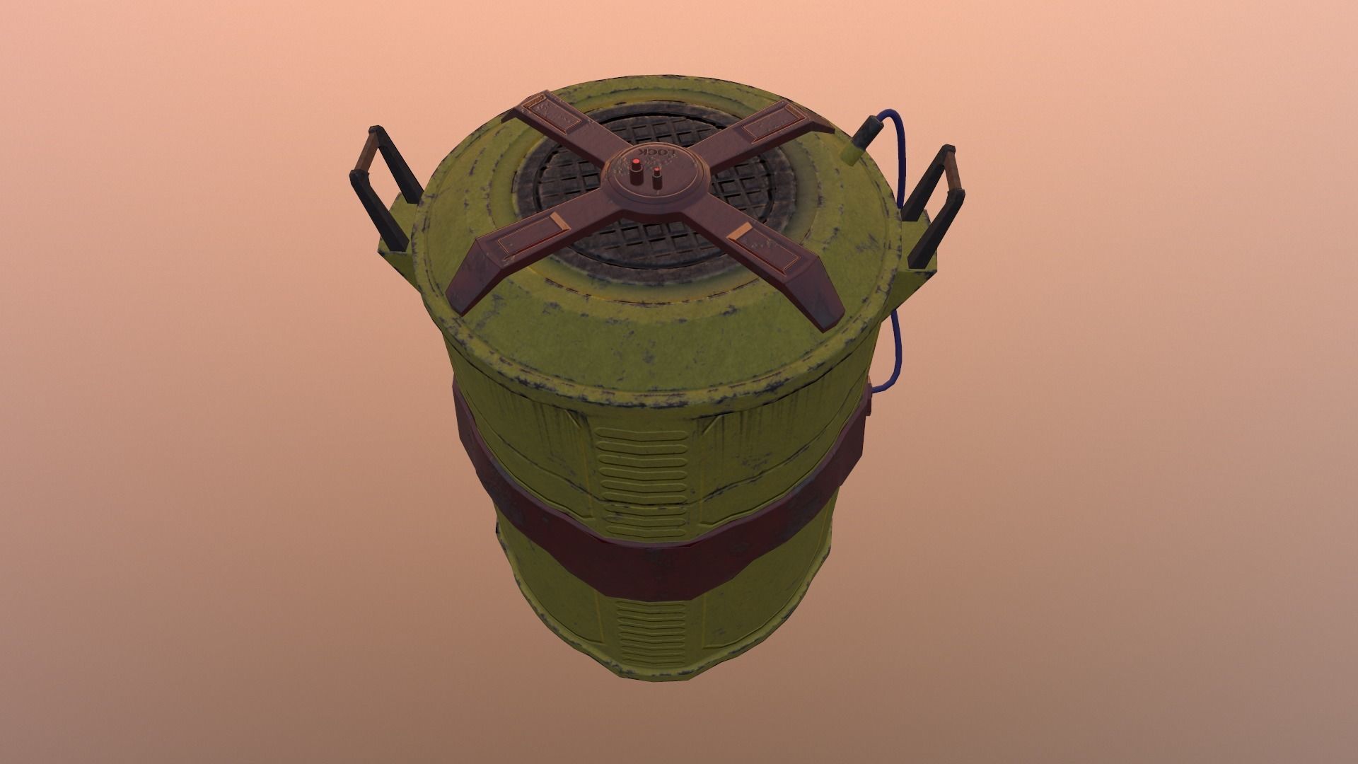 Sci-Fi Barrel  Low-poly 3D model_6
