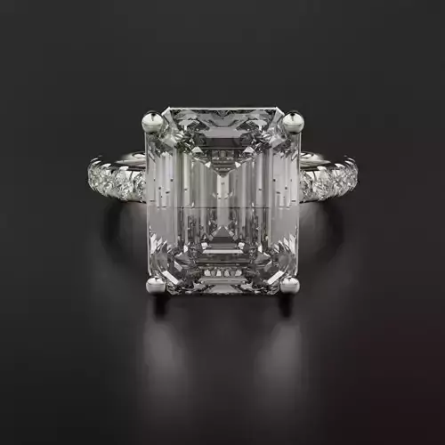 Emerald Engagement Ring 