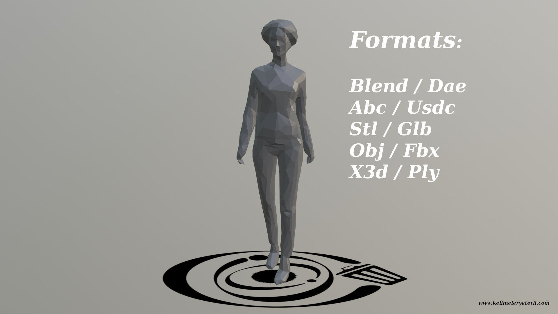 Human 064 LP R Low-poly 3D model_2