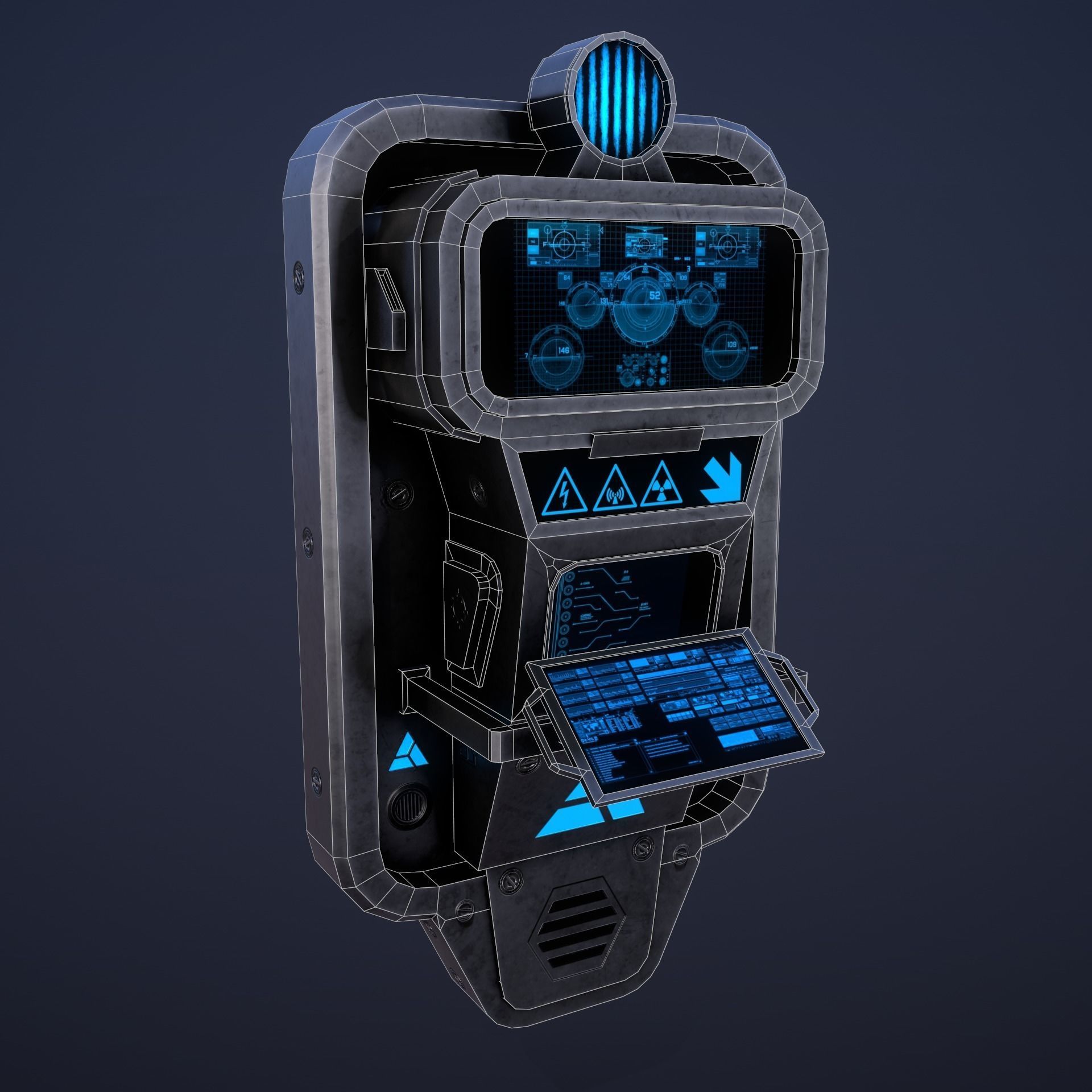 Sci-Fi Console-Computer 4 Low-poly 3D model_9