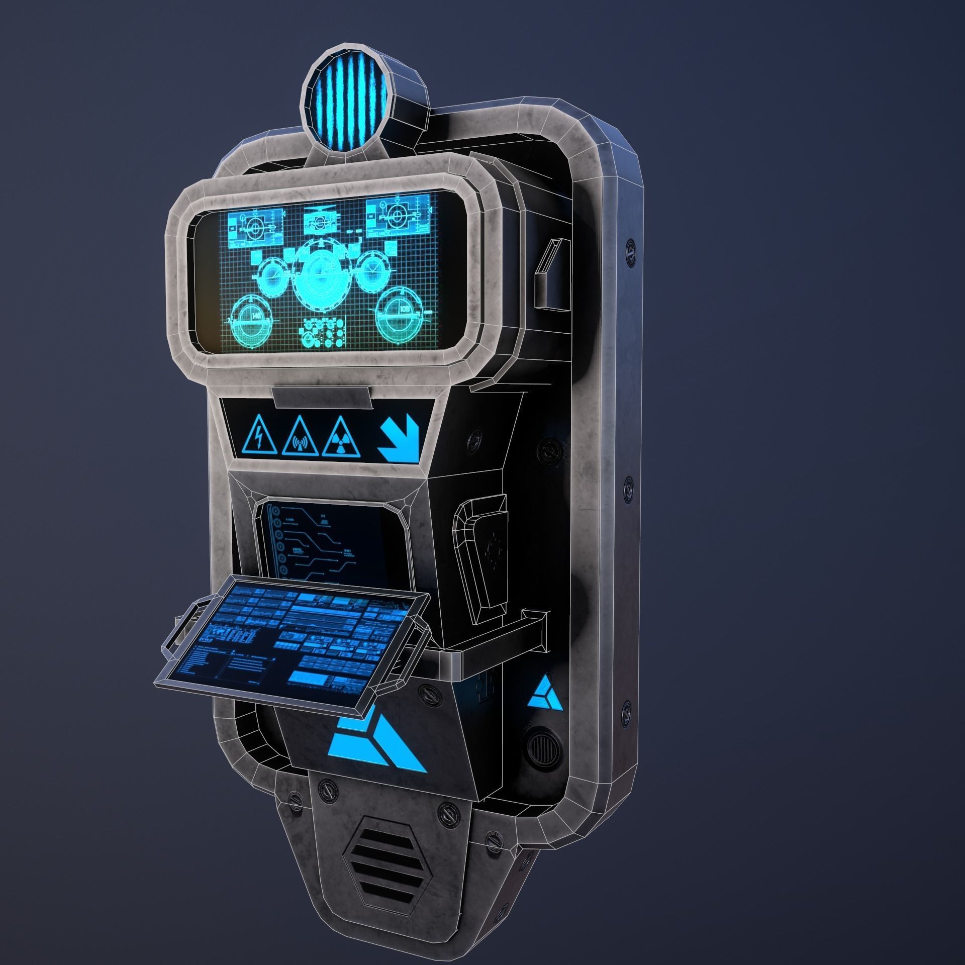 Sci-Fi Console-Computer 4 Low-poly 3D model_10
