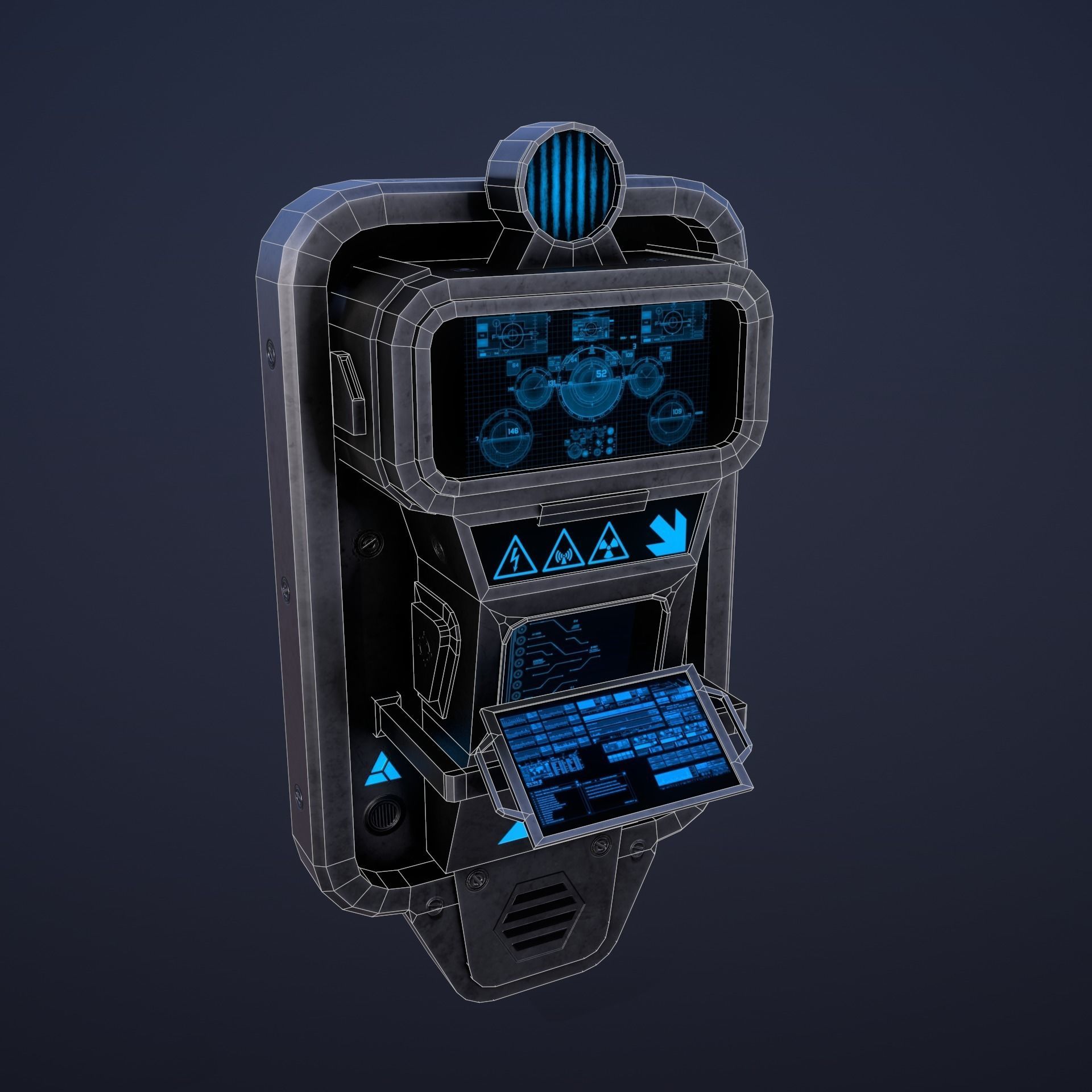 Sci-Fi Console-Computer 4 Low-poly 3D model_11