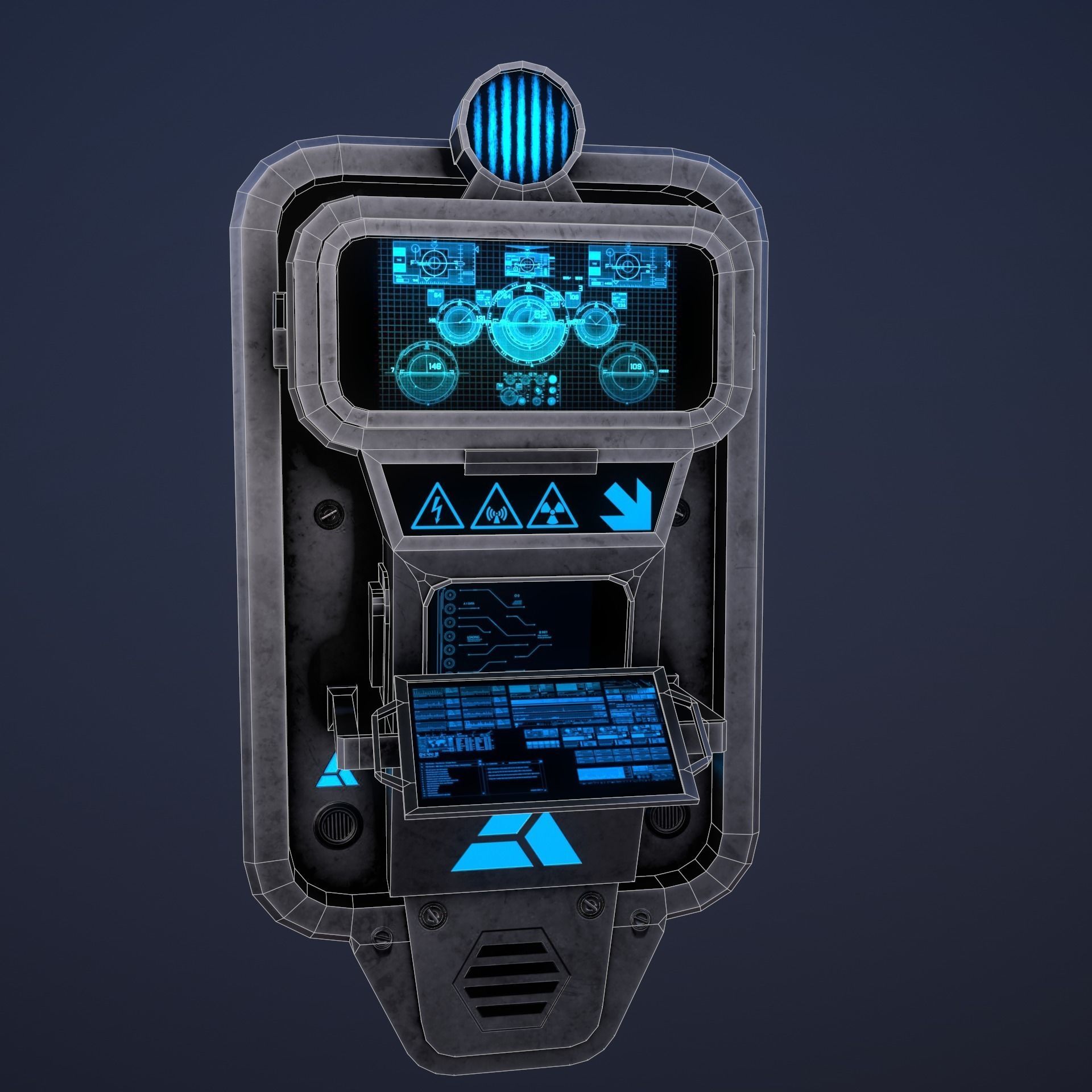 Sci-Fi Console-Computer 4 Low-poly 3D model_12