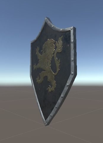 HeaterShield shield with lion Low-poly 3D model_2