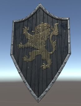 HeaterShield shield with lion Low-poly 3D model_5