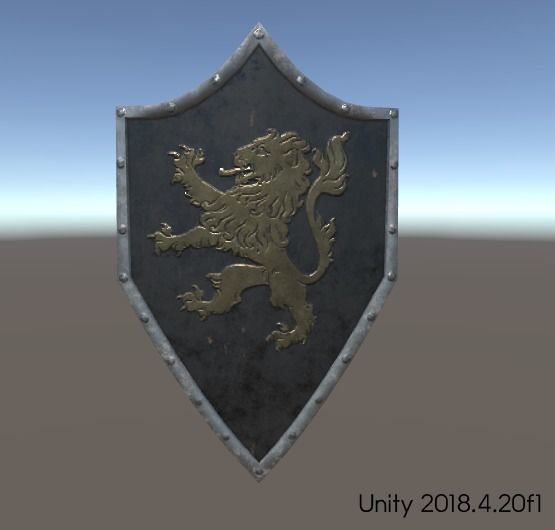 HeaterShield shield with lion Low-poly 3D model_1