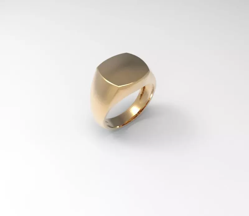 minimalism signet ring gold 3D print model_0