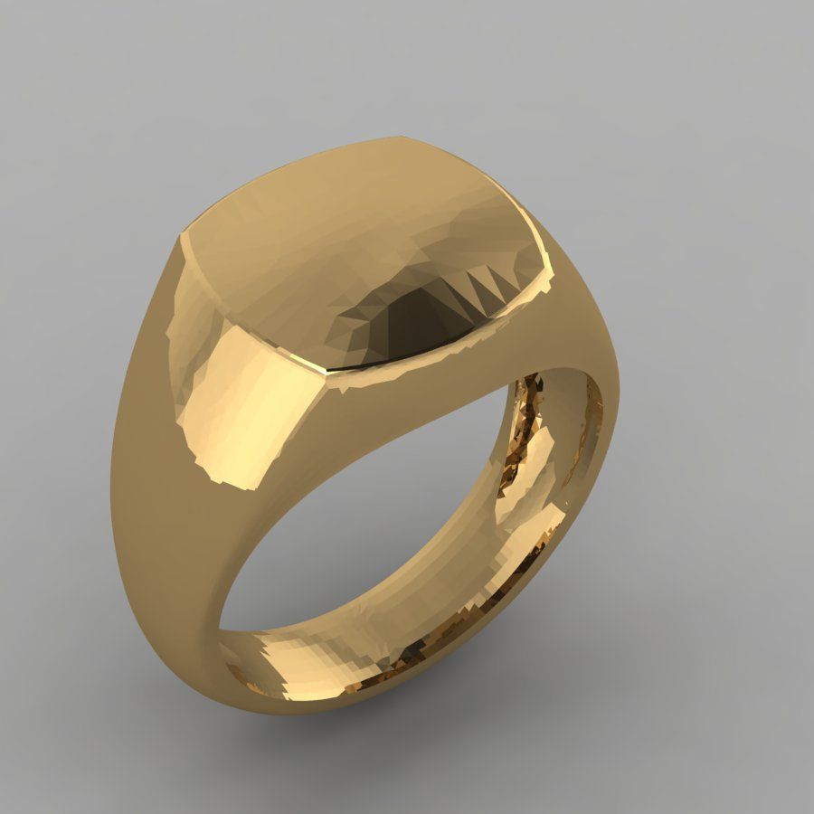 minimalism signet ring gold 3D print model_1