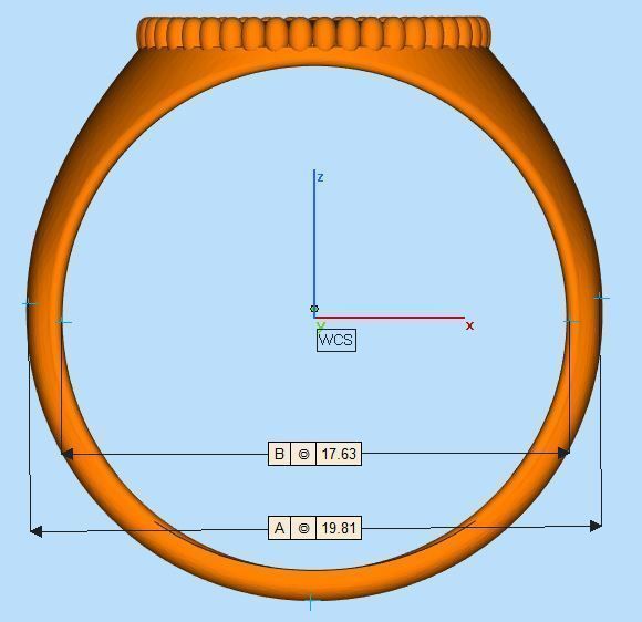 minimalism oval signet ring gold 3D print model_2