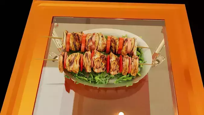Grilled Chicken Kebab 3D model