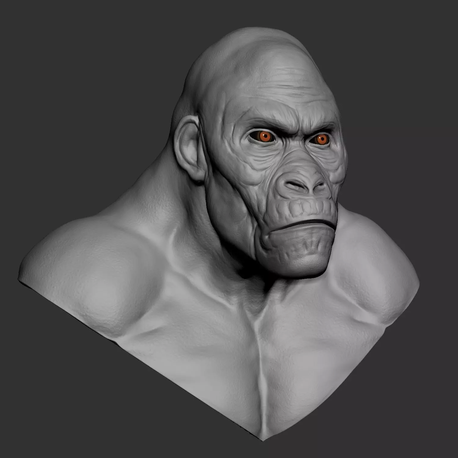 Hybrid gorilla bust 01 - Highpoly Sculpture 3D model_0
