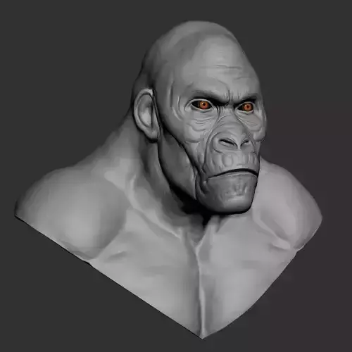 Hybrid gorilla bust 01 - Highpoly Sculpture