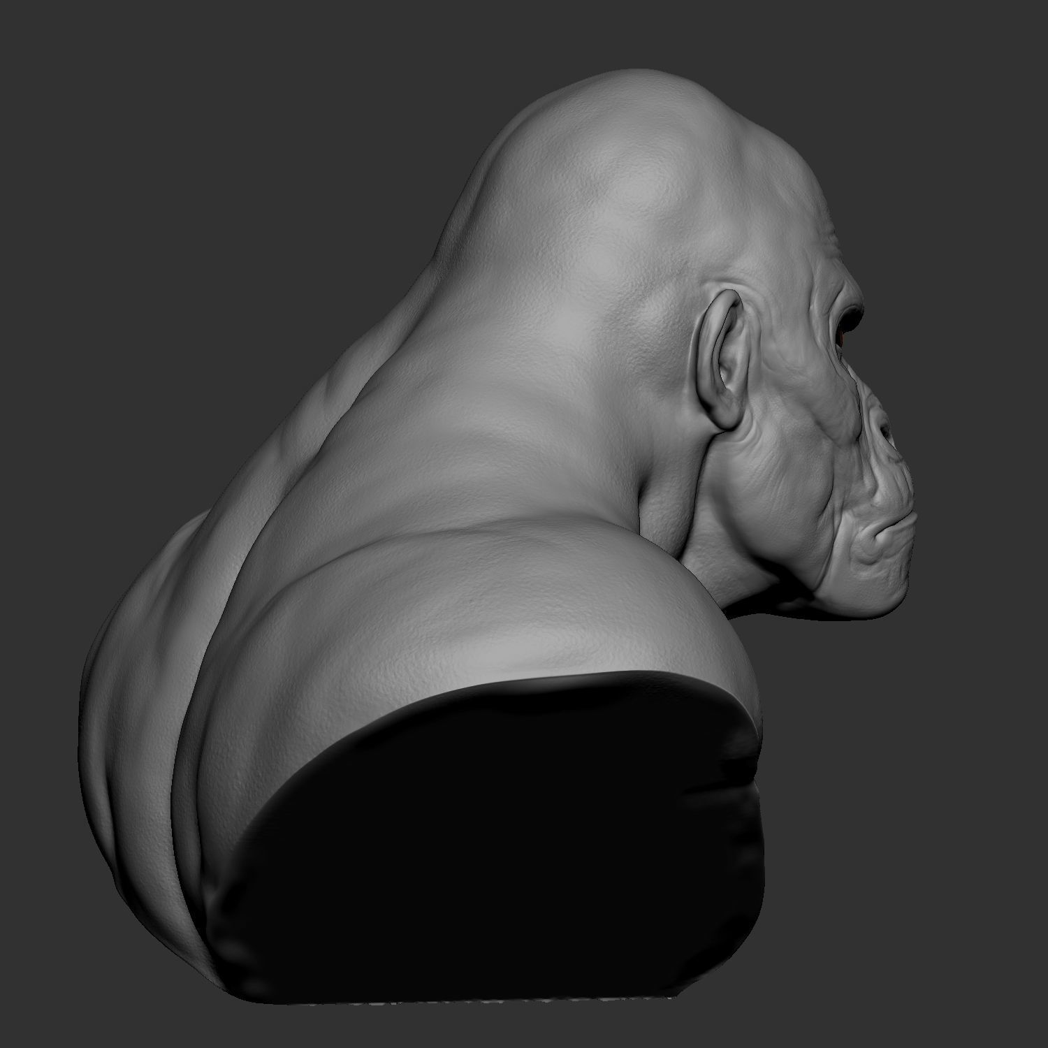 Hybrid gorilla bust 01 - Highpoly Sculpture 3D model_6