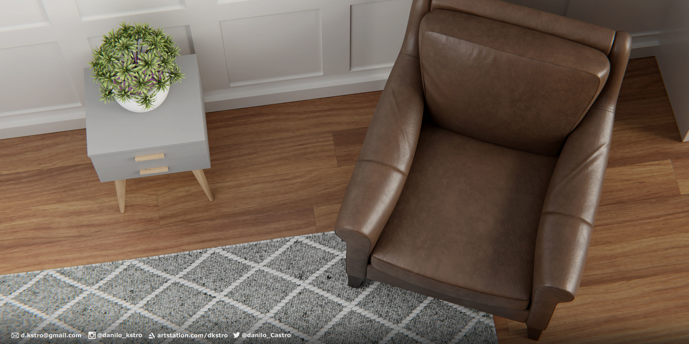 Armchair - 2k Textures 3D model_2