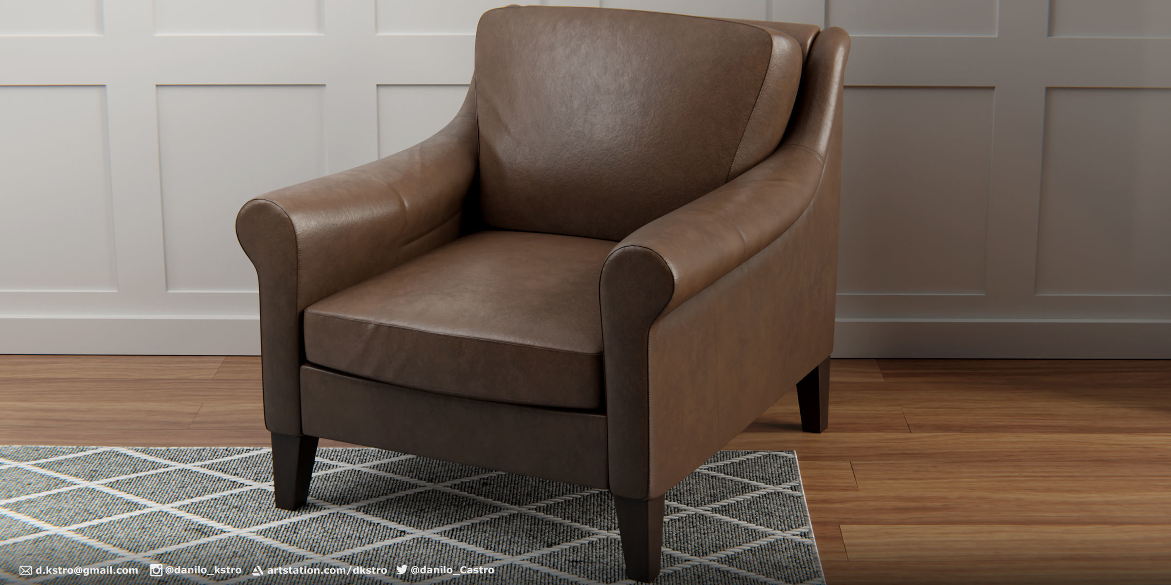 Armchair - 2k Textures 3D model_3