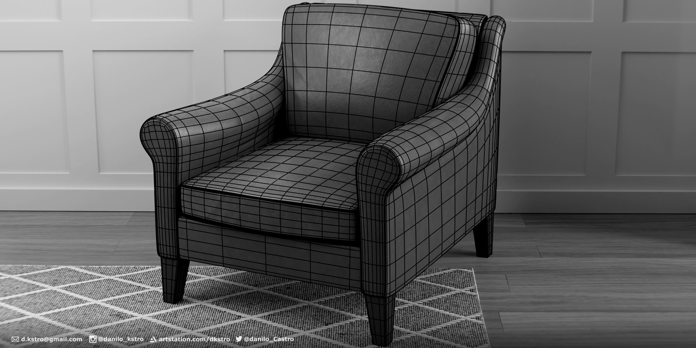 Armchair - 2k Textures 3D model_4
