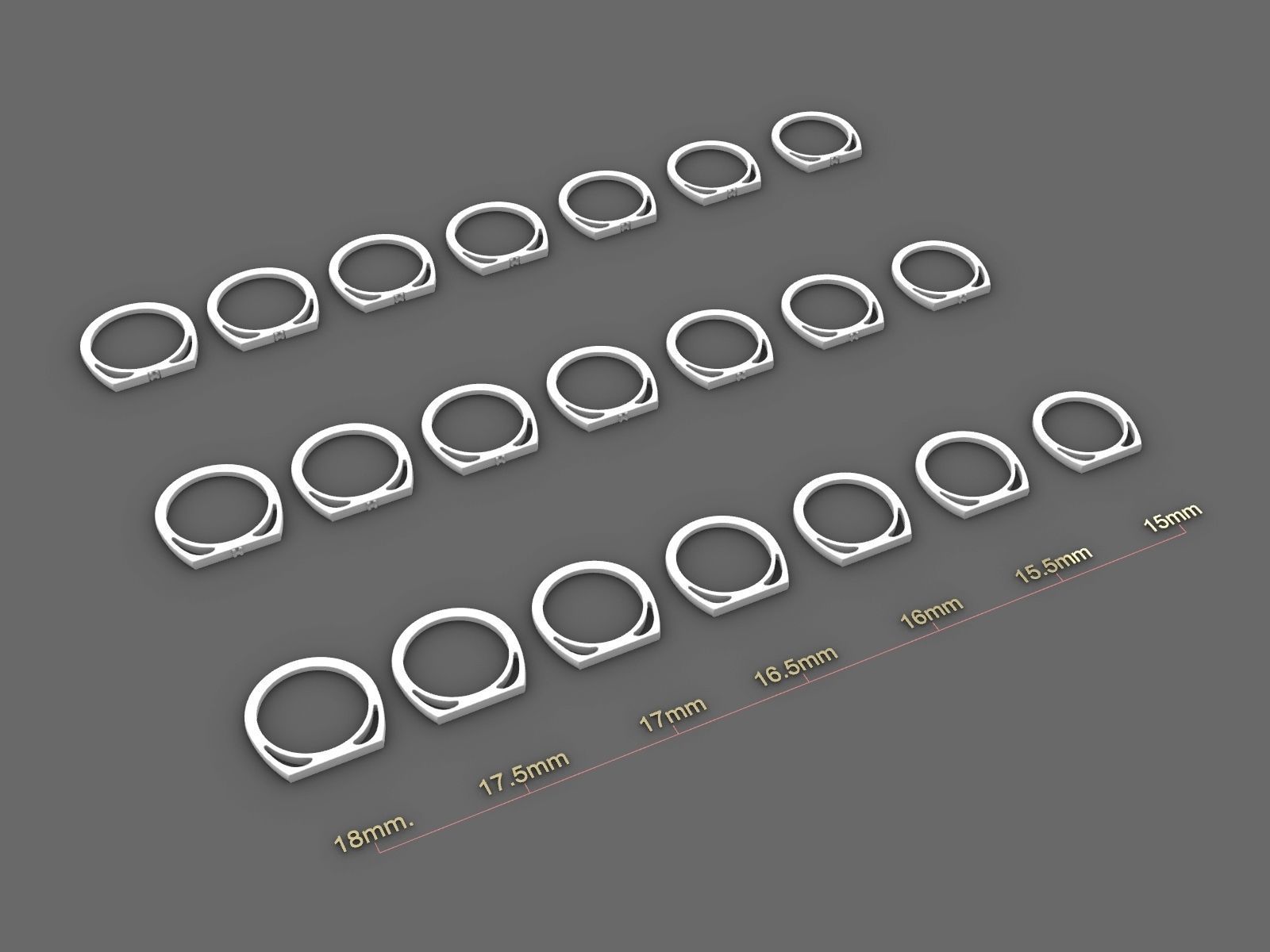 Minimalist rings 3d prinable models 3D print model_3