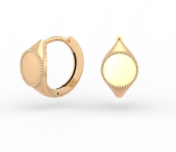 minimalism hoop earrings gold 3D print model
