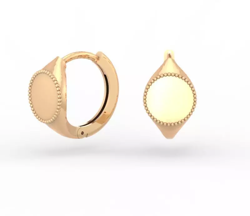 minimalism hoop earrings gold 3D print model