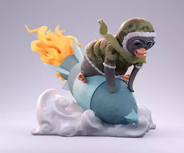 Penguin riding bomb