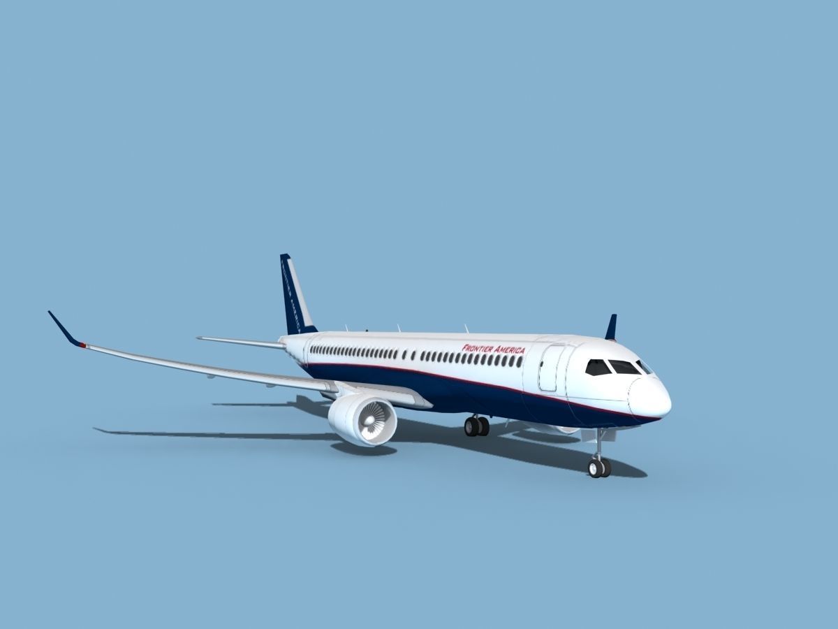 Airbus A320-300 Frontiers America 3D model_2