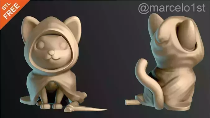 Halloween Cat Reaper Free 3D print model