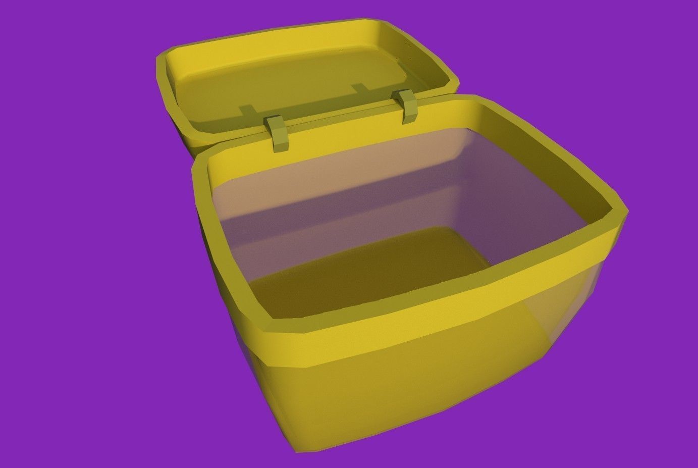 Basket yellow Low-poly 3D model_1