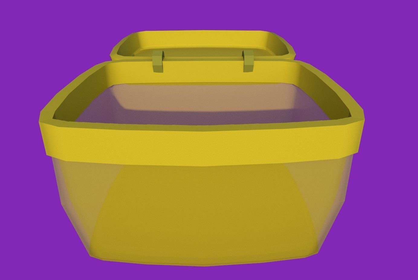 Basket yellow Low-poly 3D model_9