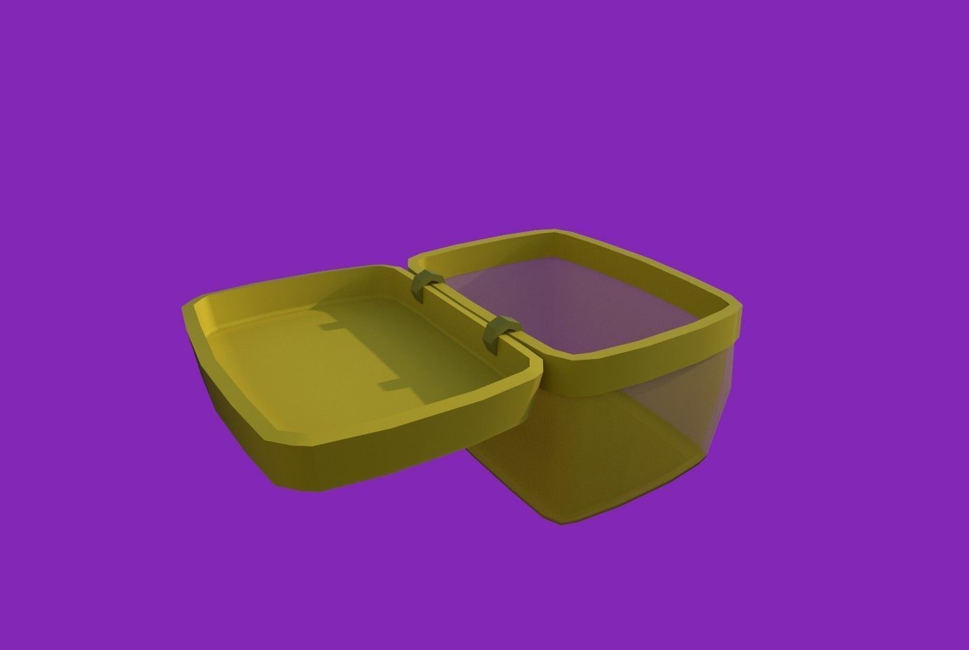 Basket yellow Low-poly 3D model_11